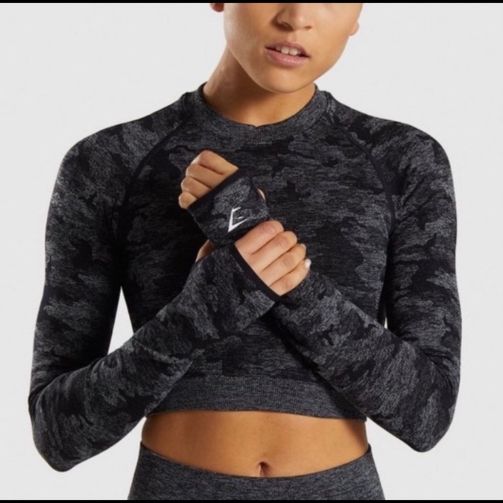 Gymshark Adapt Cropped Camo Long Sleeve